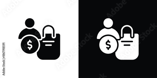 Customer Icon Set Black And White