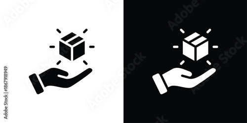 Delivery Icon Set Black And White