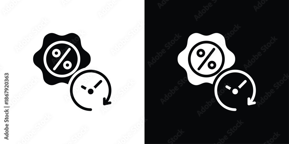 Obraz premium Limited Offer Icon Set Black And White