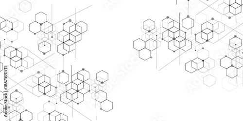 Abstract hexagon white background with shadow .white background Futuristic blue neon honeycombs. Modern technology design. Vector illustration.	