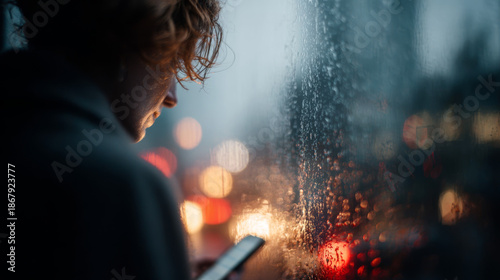 Over the Shoulder Photo of Person Looking at Smartphone at Night