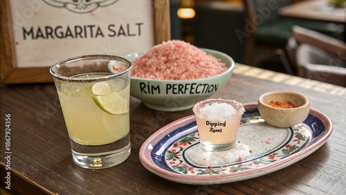 Pink Himalayan salt for cocktail rim perfection with lime drink