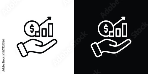 Profit Icon Set Black And White
