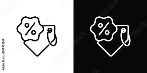 Sale Icon Set Black And White