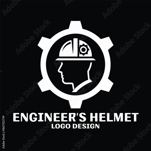 Engineers Helmet Vector Logo Design