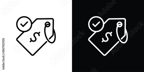 Price Icon Set Black And White
