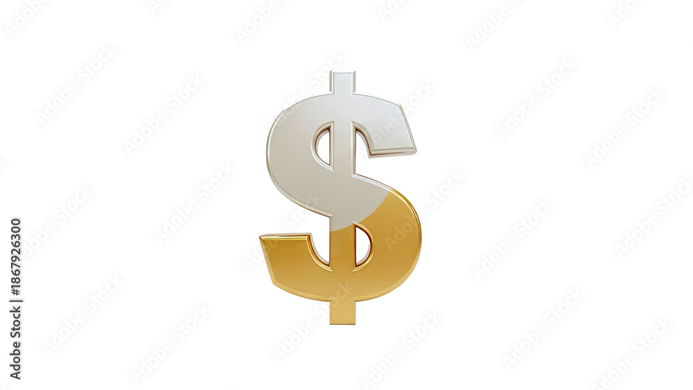Obraz premium Half Gold Dollar Sign
