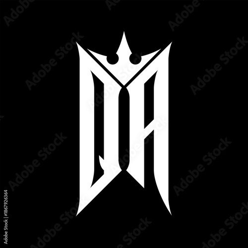 QA Elegant White Logo on Black Background