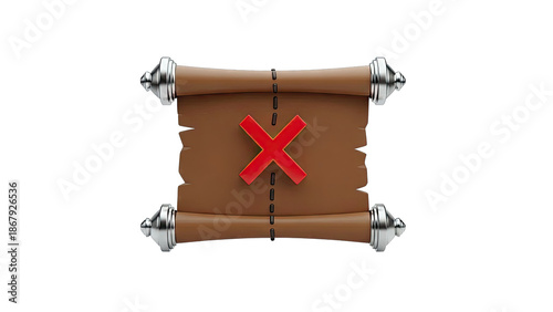 Scroll with Red 'X' Mark