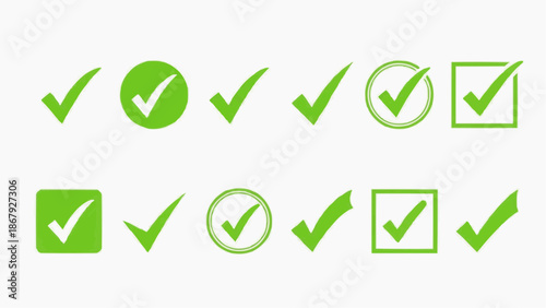 go green logo Green Check Mark Vector Icon Set – Tick Symbol for Approval, Checklist, Confirmation