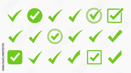 yes and no buttons Green Check Mark Vector Icon Set – Tick Symbol for Approval, Checklist, Confirmation