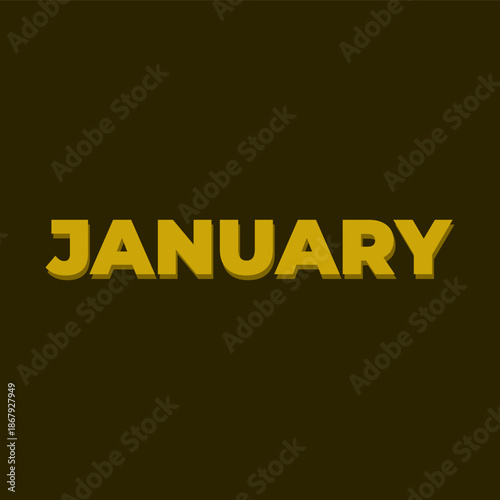 Januaryword  poster, banner card on dark BACKGROUND