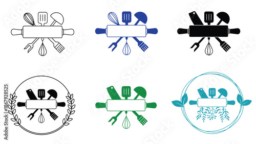 Kitchen utensil logo designs for culinary brands