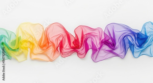 Vibrant rainbow fabric waves flowing abstractly beautiful texture