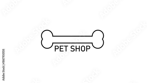Simple pet shop logo with bone symbol