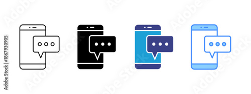 Message icon set multiple style collection