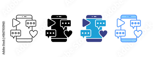 Social Media icon set multiple style collection