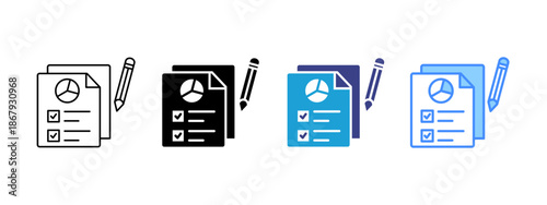 Survey icon set multiple style collection