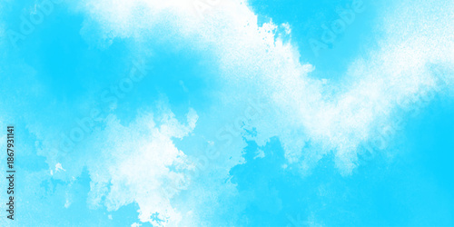 Vivid textured aquarelle painted art design background. Sky clouds landscape light background. Aquarelle painted textured canvas design, abstract blue watercolor splash background, texture of .