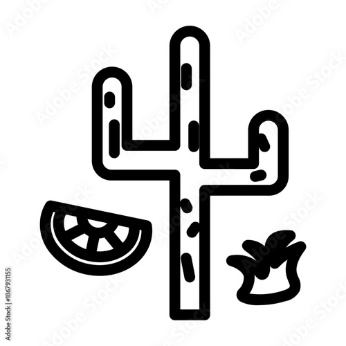 cactus line icon
