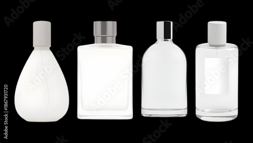 set of cosmetic bottles