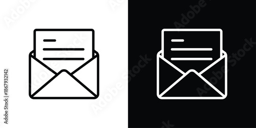 Envelope Icon Sheet Shopper Icon Set Black And White