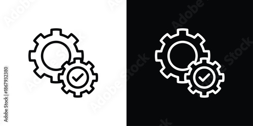 Gear Icon Sheet Shopper Icon Set Black And White