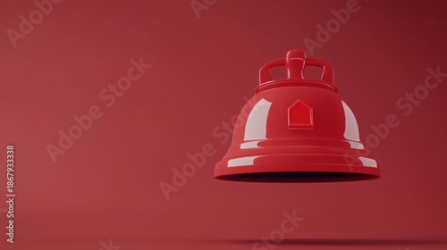 Viintimate apparelnt red cartoonish bell with glossy finish and decorative clapper