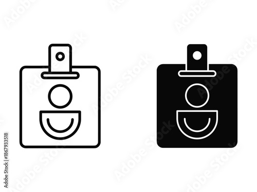 Simple id card icon set