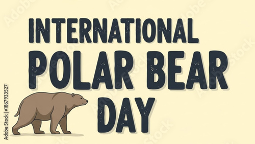 Polar bear walking on International Polar Bear Day celebration illustration