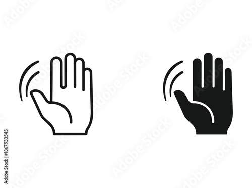 Hand gesture icons representing communication