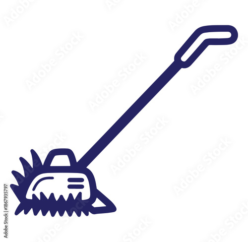 Simple vector illustration of a scrubbing brush cleaning tool for household use.