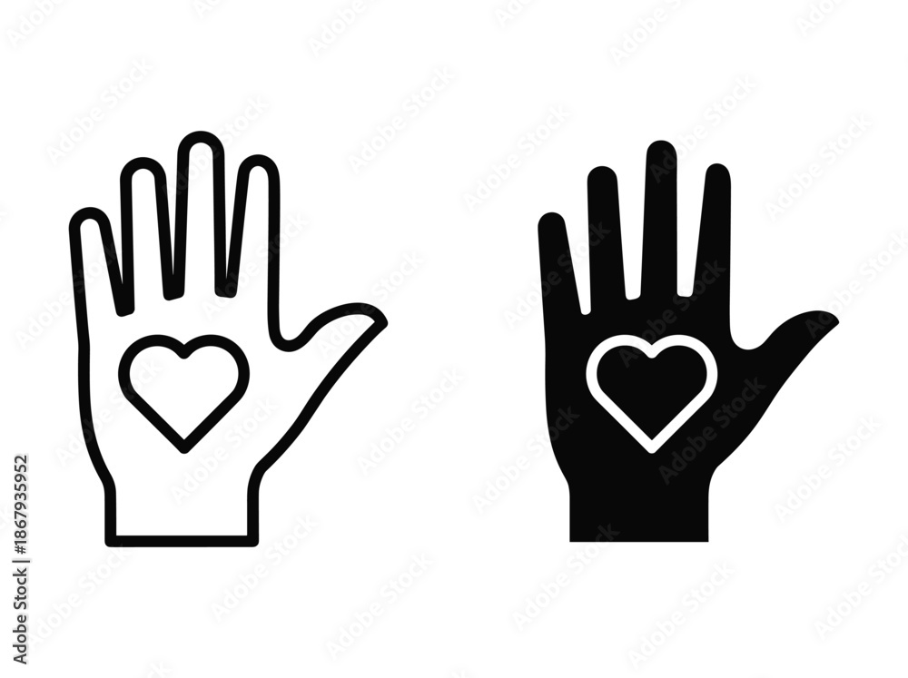 Fototapeta premium Hand with heart symbolizing love and care