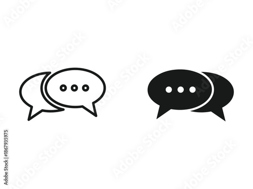 Communication icons representing conversation and messaging