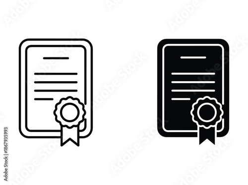Certificate icon set with different colors