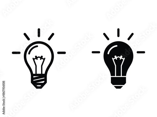 Creative idea representation with light bulb icons