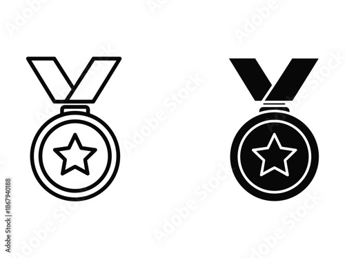 Medal icon with star symbolizing achievement and excellence