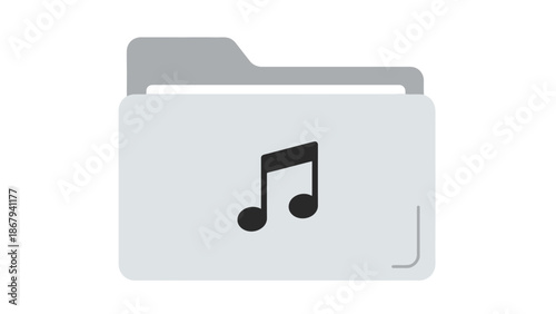 Digital Audio File Folder Icon Symbol for Music Organization and Library Management