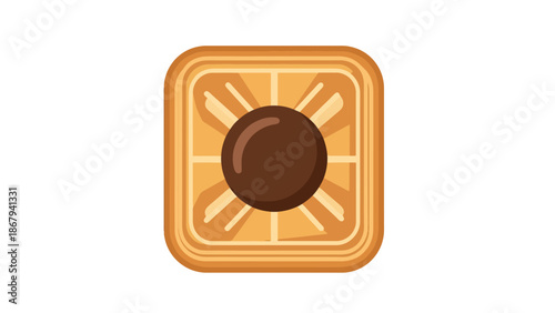 Square Sweet Biscuit with Chocolate Filling