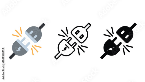 Electric plugs connecting and disconnecting with sparks