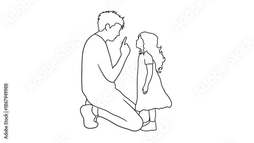 Father sharing secret with his little girl