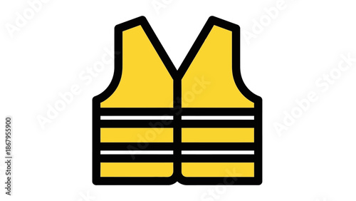 High visibility yellow safety vest with reflective strips