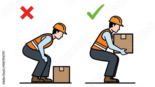 Proper lifting techniques for safe handling of heavy boxes and objects always