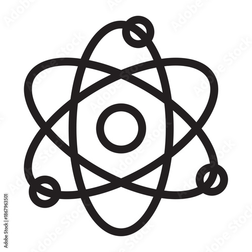 Line icon of an atom model