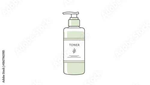 Cosmetic Toner Dispenser Bottle with Pump Mechanism