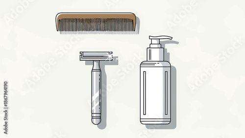 Classic Shaving Tools and Grooming Product Collection for Personal Care Routine