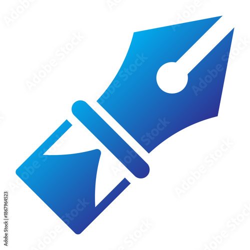 Gradient style icon of a fountain pen nib
