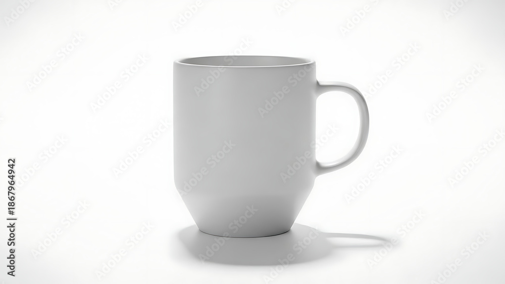 Fototapeta premium White Ceramic Coffee Mug on Saucer.