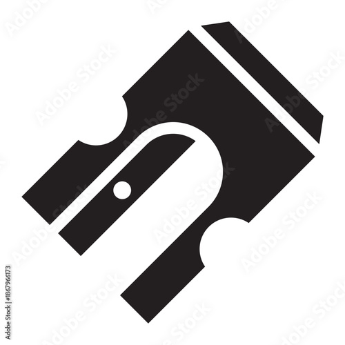 Solid glyph icon of a pencil sharpener