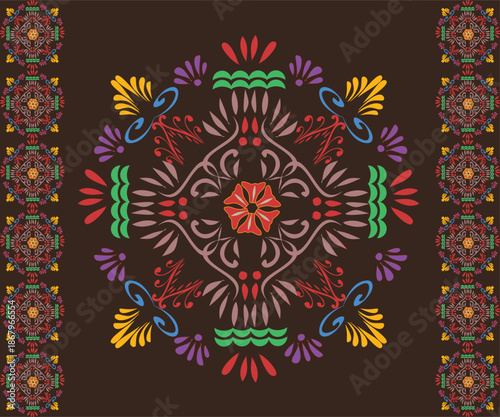 seamless floral pattern with colorful 